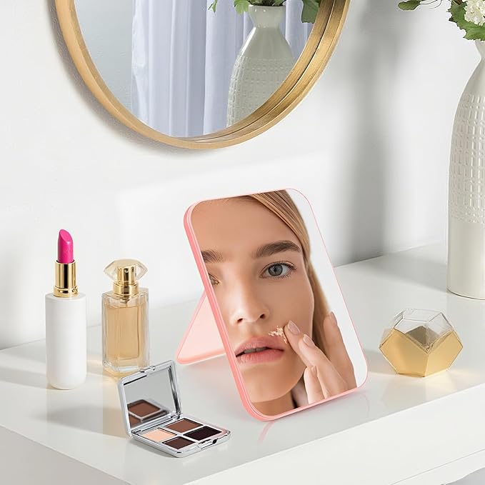 12Pack 8" Spa Party Mirrors Desk Mirror for Girl Party Portable Travel Mirror with Stand Foldable Tabletop 90°Adjustable Folding Mirrors for Women, Beauty Birthday Gift