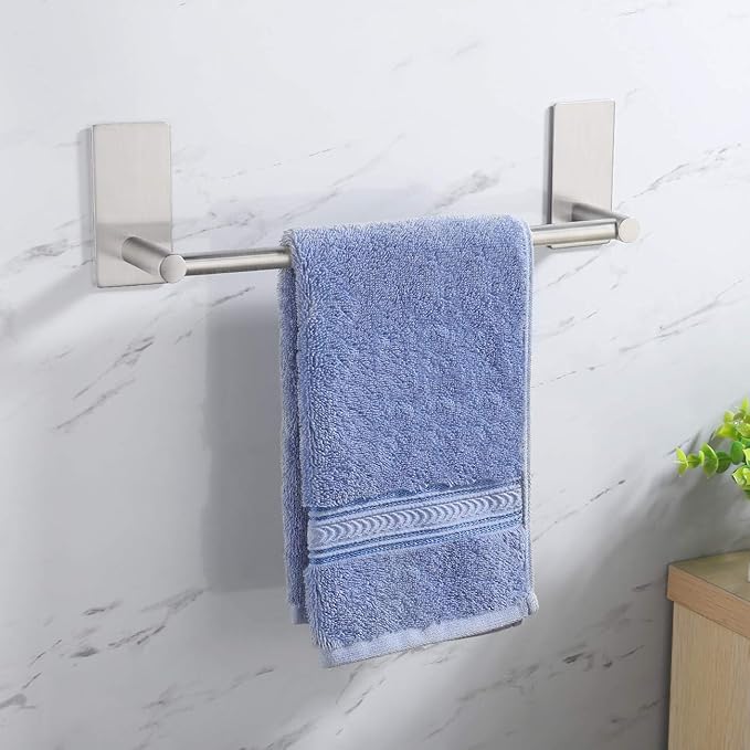 KES 12-Inch Self Adhesive Single Towel Bar Towel Hanger Wall Mount No Drill Bathroom Lavatory SUS304 Stainless Steel Brushed Finish, A7000S30-2