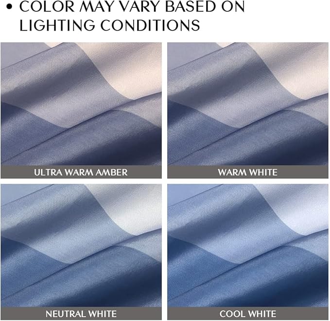 Sunlit Design Extra Long Shower Curtain,Popular Shower Curtain, Ombre Blue Fabric Shower Curtains for Bathroom Decor, Contemporary Bathroom Curtains