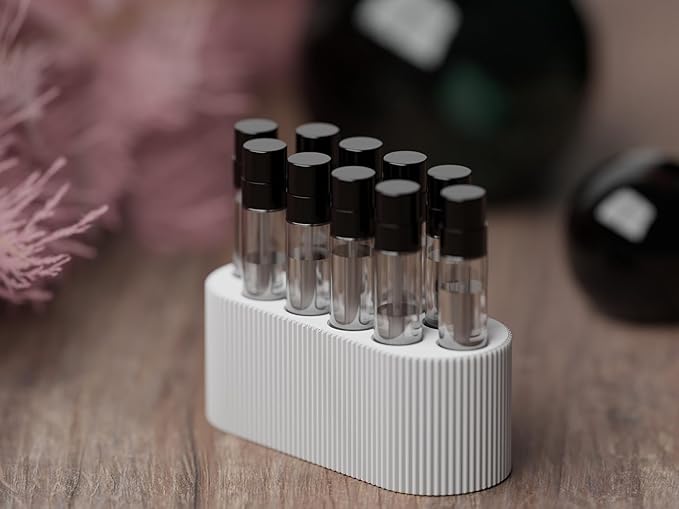 Perfume Sample Organizer for Bathroom or Vanity ?€? Ideal Makeup and Skincare Storage, Desk and Bathroom Counter Organizer, Gift for Her (2mL Pure White - Fits Mini Perfume Samples)