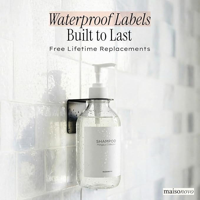 Shampoo and Conditioner Dispenser Wall Mounted Set of 1 Clear - No Drill Shower Soap Dispenser for Bathroom Refillable - Spa Hotel Style Accessories by MaisoNovo