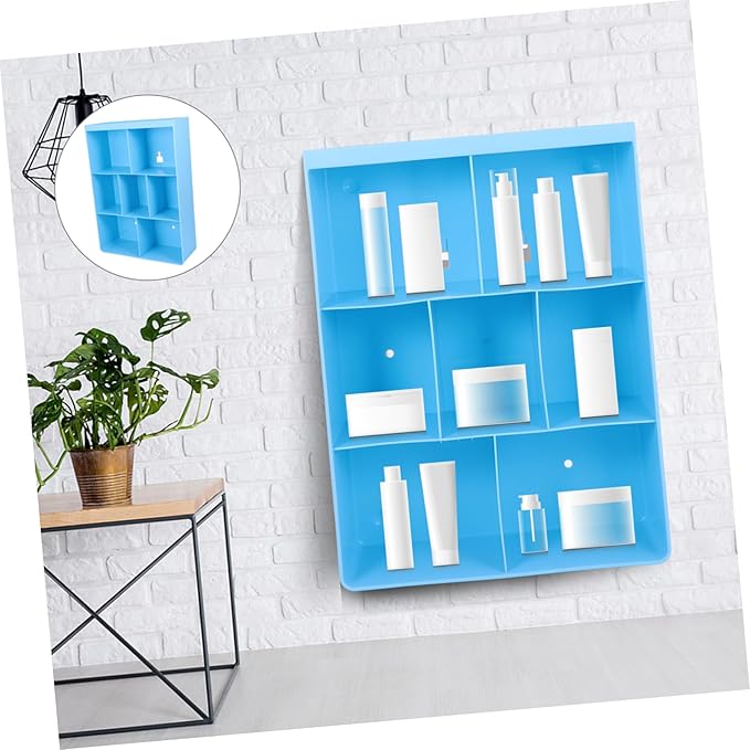 ULTECHNOVO Wall Mounted Storage Rack Multifunctional Nail-Free Shelf for Bathroom and Kitchen Sturdy Plastic Organizer for Cosmetics and Household Items