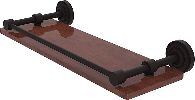 Allied Brass DT-1-16-GAL-IRW Dottingham Collection 16 Inch Solid IPE Ironwood Gallery Rail Wood Shelf, Oil Rubbed Bronze