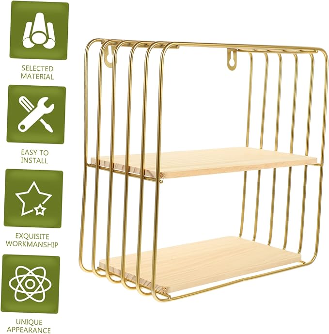 MAGICLULU Double Nail Bathroom Storage Rack Elegant Wall Shelf for Toiletries Kitchen and Cosmetic Organization Design for Use