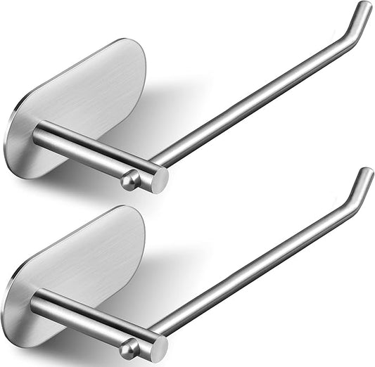 SUNTECH Line Series T-1 Towel Rings 2 Packs Hand Towel Holder Self Adhesive Stick on Wall, Small Towel Rack Bar & Toilet Paper Holder for Kitchen or Bathroom, Compatible Design