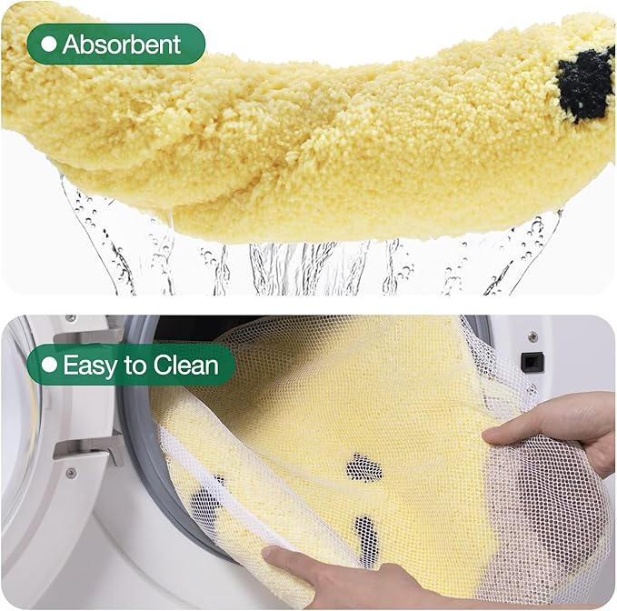 LUMI Cute Bathroom Rugs, Funny Fruit Rug, Soft Plush Fluffy Yellow Bath Mat, Absorbent, Non-Slip for Bathroom, Kitchen Sink, Bedroom, Kid's Bedroom, and Living Room, 20.5"x29", Lemmy