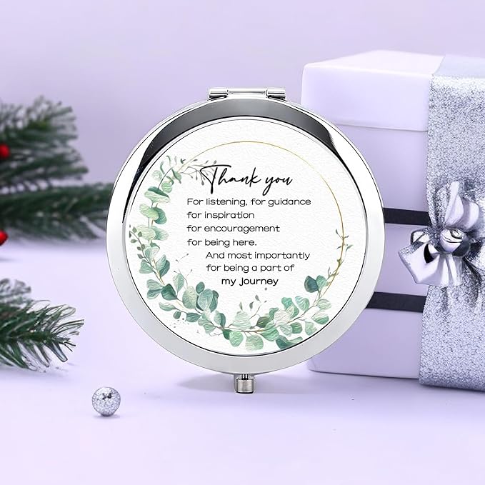 Thank You Gifts for Women, Thank You Compact Mirror, Appreciation Gifts, Farewell Gift for Women Friends Coworkers Colleague Makeup Mirror
