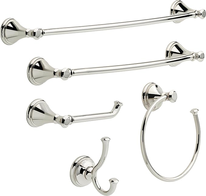 Delta Cassidy (1-Pack) Hand Towel Holder Polished Nickel Towel Racks for Bathroom Wall Round Towel Ring Holder for Bath Towel Hanger for Kitchen, Bathroom Accessories 79746-PN