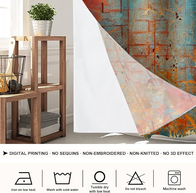Shrahala Abstract Grunge Color No Hooks Shower Curtain with Snap in Liner Set, Solid Colored Pink Bathroom Décor Polyester Fiber Waterproof for Stall Bathtubs 71 X 86 in