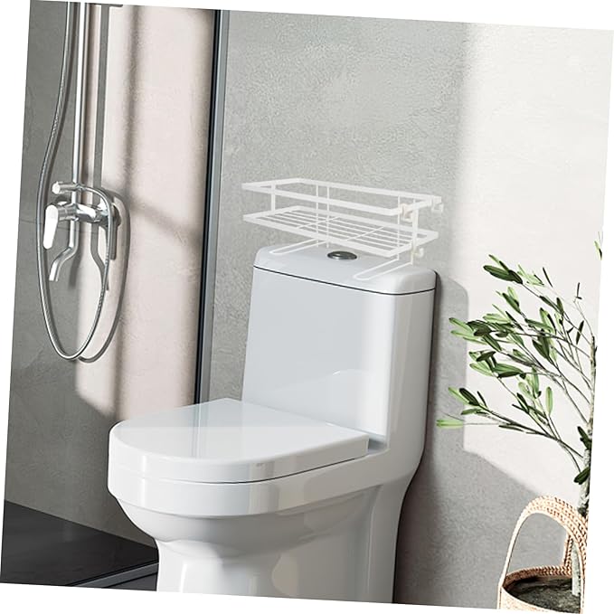 POPETPOP Toilet Storage Rack Space-Saving Shelf for Bathroom No Drilling Organizer Shelf