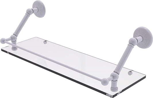 Allied Brass PMC-1-24-GAL Prestige Monte Carlo 24 Inch Floating Gallery Rail Glass Shelf, Matte White