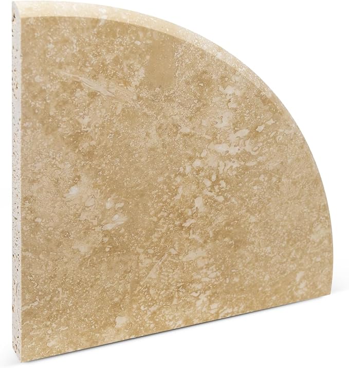 9'' x 9'' x 0.75 Thickness Premium Marble Corner Shelves for Bathroom Wall (Light Travertine)