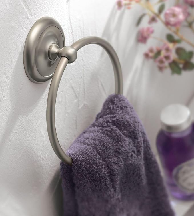 Moen 5386CH Yorkshire Wall Mounted Towel Ring for Bathroom Hand Towel Holder Ring, Chrome
