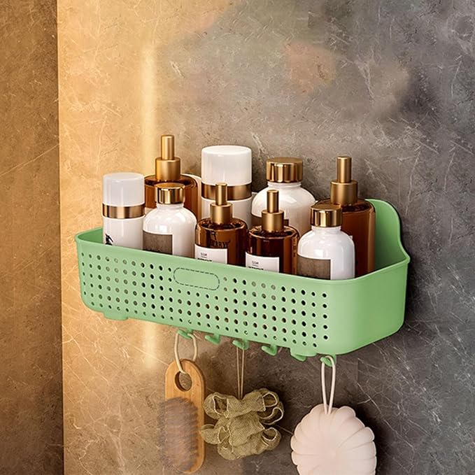Bathroom Shelf Easy Installation Cosmetic Toiletries Organiser Wall Hanging Storage Rack for Small Spaces Bathroom Countertop Organizer