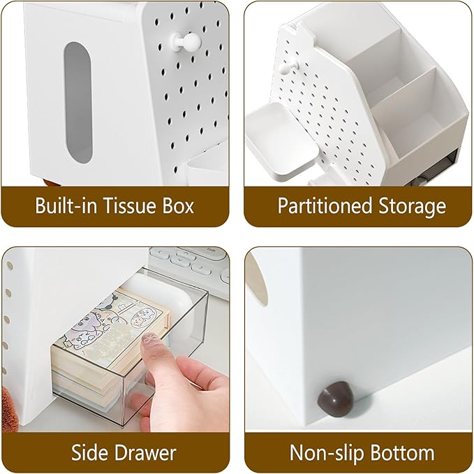 Makeup Organizer with Compartments and Drawer, Cosmetic Storage for Dresser, Vanity, and Bathroom Countertop, Skincare and Perfume Organizer