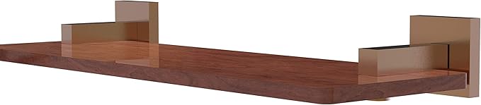 Allied Brass MT-1-16-IRW Montero Collection 16 Inch Solid IPE Ironwood Wood Shelf, Brushed Bronze