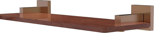 Allied Brass MT-1-16-IRW Montero Collection 16 Inch Solid IPE Ironwood Wood Shelf, Brushed Bronze