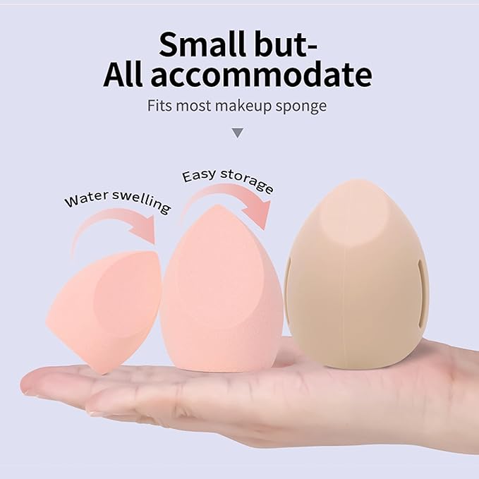 2PCS Beauty Blender Holder Powder Puff Storage, Breathable Makeup Sponge Case for Business or Travel