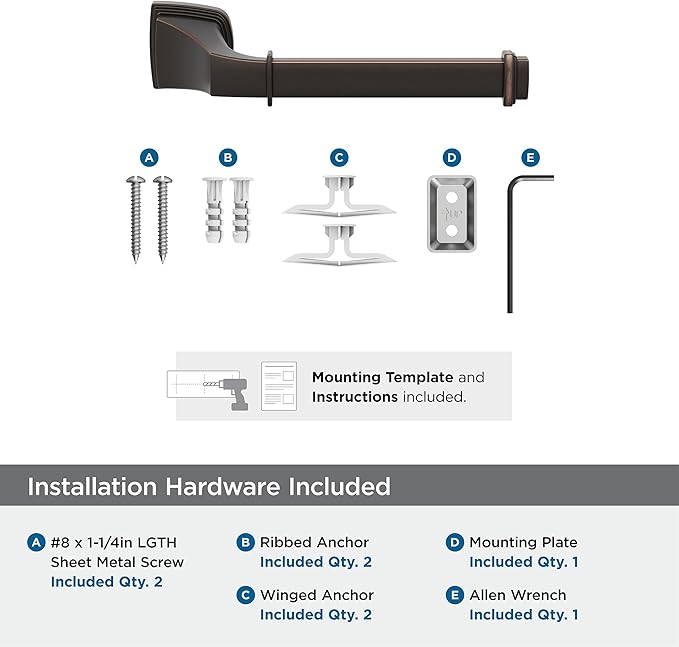 Amerock BH36031ORB | Oil Rubbed Bronze Single Post Toilet Paper Holder | 7-7/8 in. (200 mm) Length Toilet Tissue Holder | Revitalize | Bath Tissue Holder | Bathroom Hardware | Bath Accessories