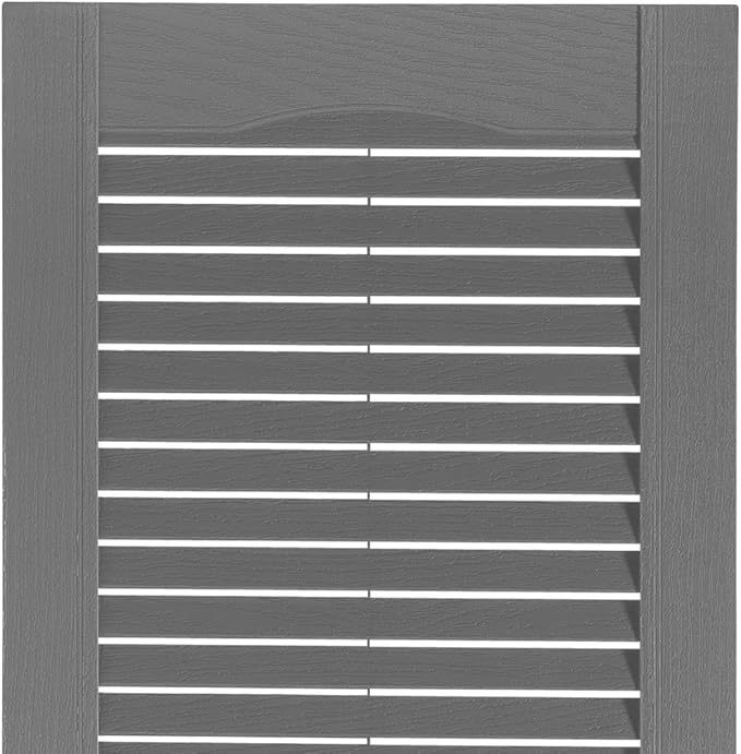 Exterior Solutions Standard Louver Exterior Vinyl Shutter, Paintable (Pair), 15 Inch x 47 Inch