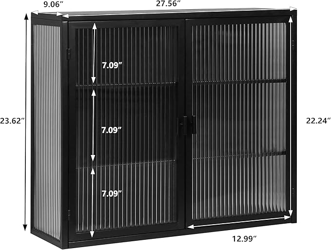 Medicine Cabinet,Medicine Cabinets for Bathroom with Mirror Doors Shelf,Bathroom Cabinet Wall Mounted Wooden Bathroom Storage Cabinet Bathroom Cabinet Kitchen (Black3)
