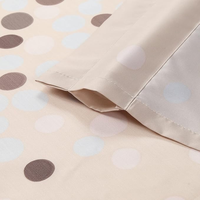Lucca Classic Pinted Khaki Waterproof Brown Window Curtain Pair,Modern Taupe Polka Dots 2 Panels Set,Each 42" W x 63" L and Total 84" Wide and 63" Long