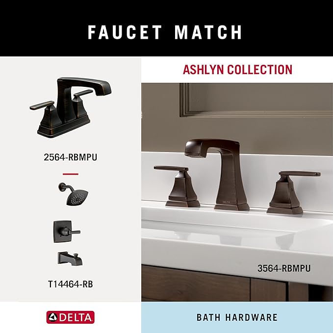 DELTA FAUCET 76424-RB Ashlyn 24-in Wall Mount Towel Bar Bath Hardware Accessory in Venetian Bronze