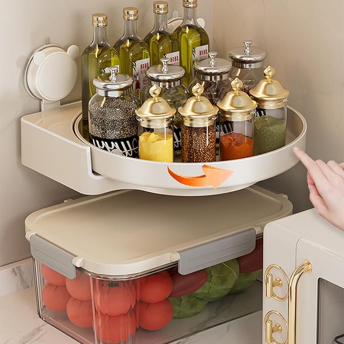 Rotating Suction Cup Organizers for Bathroom and Kitchen Easy Mounting Without Drilling or Glues Installs in Seconds Drillless Bathroom Shelf