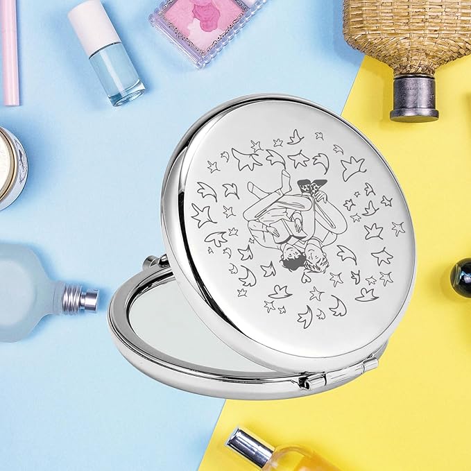 KEYCHIN Nick and Charlie Pocket Mirror LGBT Pride Gifts Compact Makeup Mirror for TV Show Fans (Hi Leaves-S)