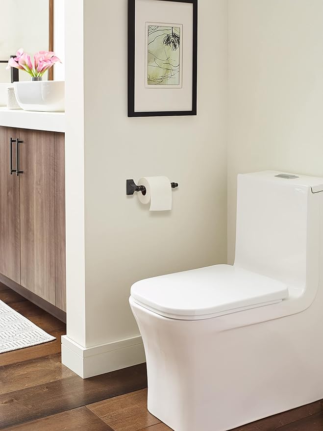 Amerock BH36051ORB | Oil Rubbed Bronze Pivoting Double Post Toilet Paper Holder | 8-13/16 in. (224 mm) Toilet Tissue Holder | Davenport | Bath Tissue Holder | Bathroom Hardware | Bath Accessories