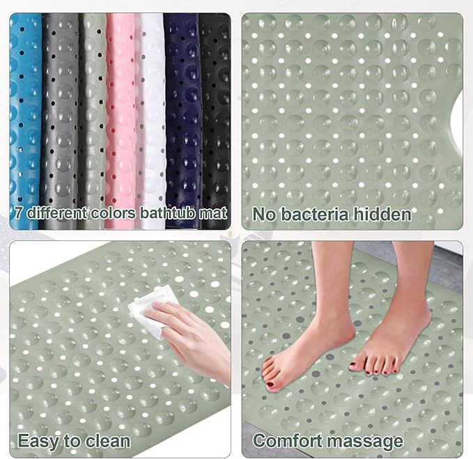 XLHOMO 26PC Bathroom Accessories Set - Gorgeous Sage Green Bathroom Set, Bathroom Accessory Set, Shower Curtain Set with Bathtub Mats for Shower Tub, Trash Can & Soap Dispenser