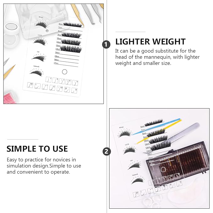 Beaupretty 1pc Eyelash Display Board Eyelash Grafting Supply Grafting Eyelash Holder T Tool Lash Tools for Eyelash Extensions Eyelash Storage Tray Pallets Glue Rack Acrylic Cosmetic