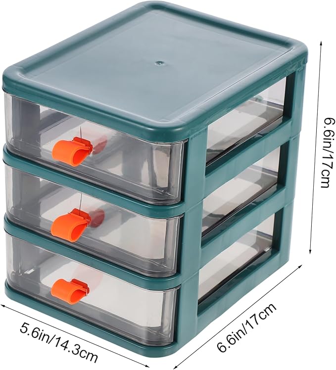 BESPORTBLE 1pc Desktop Organizer Mini Cosmetic Storage Box Gem Green Versatile Pp Sundries Holder for Office Bedroom and Bathroom
