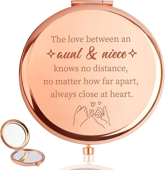Valentines Day Gifts for Aunt Compact Mirror Aunts Gifts from Niece Nephew Best Auntie Gift Ideas Cool Favorite New Special Aunty Gift Birthday Wedding Mother Day Christmas Aunty Mini Mirror