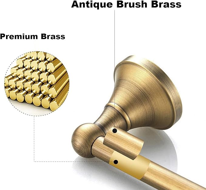Brass Hand Towel Holder,Antique Towel Ring,Oval Towel Holder for Bathroom Antique Brass Towel Hanger Rustic Bath Accessories Wall Mounted