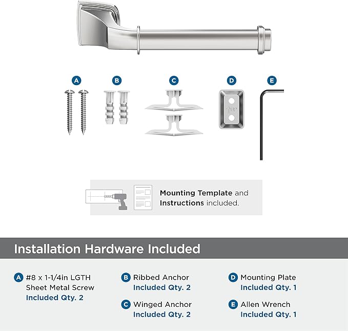 Amerock BH3603126 | Chrome Single Post Toilet Paper Holder | 7-7/8 in. (200 mm) Length Toilet Tissue Holder | Revitalize | Bath Tissue Holder | Bathroom Hardware | Bath Accessories