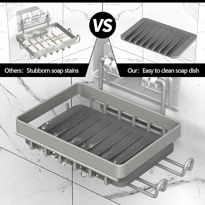 Shower Caddy Shelves Organizer Rack, 3 Pack Shower Caddy with Soap Holder, No Drilling Wall Mounted Self Adhesive Shower Shelves for Inside Shower, Paint Nickel