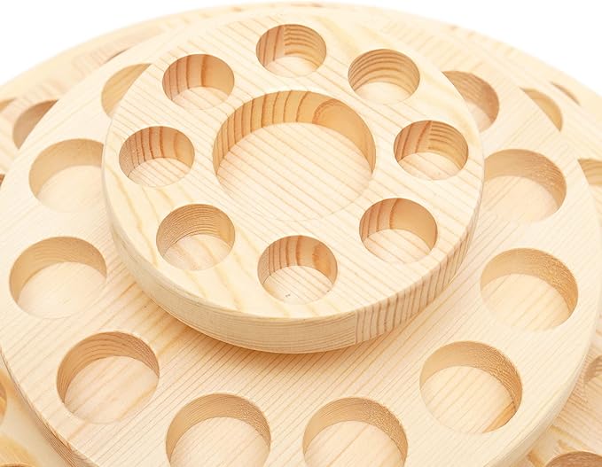 YIYIBYUS Wood Essential Oil Box, 63 Slot Display Stand Rack for Essential Oil Bottles Holder,Essential Oil Bottle Container Wooden Storage Case Box Organizer,Essential oil rotating display stand