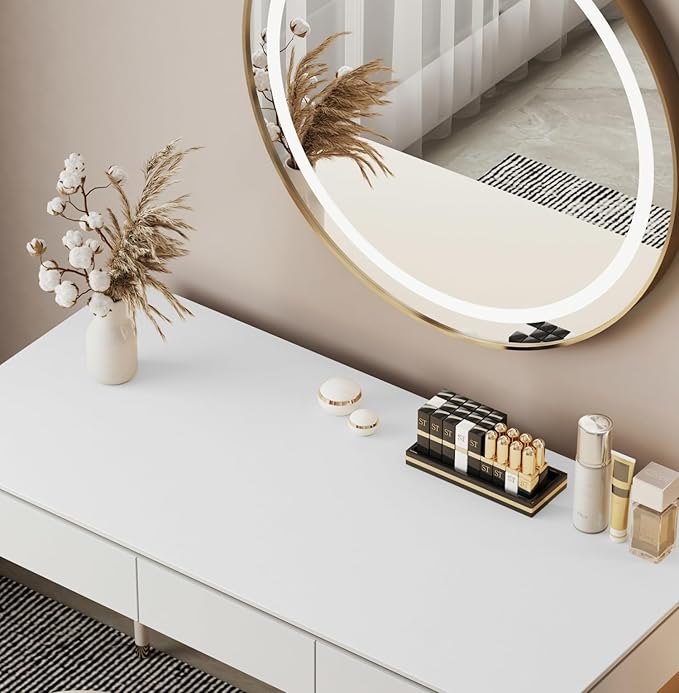 39.37"" * 15.7"" Large makeup Mat for Vanity Top Protector,Cover Work Table Waterproof, Non-Slip Pad for makeup vanity. (white)