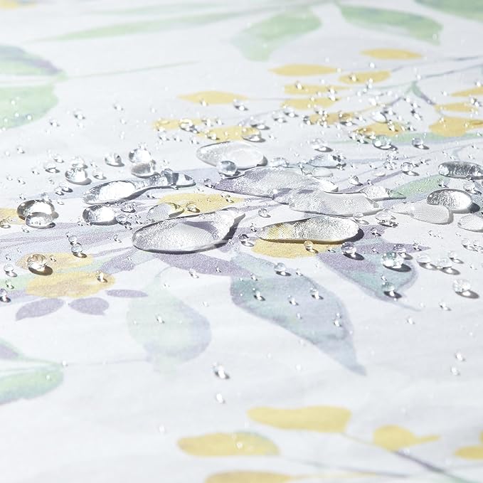 Fabric Shower Curtain 78 Inches Long, Sage Green Gray Yellow Watercolor Botanical Leaf Shower Curtains for Bathroom, 72" W x 78" H
