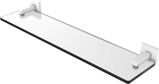 Allied Brass MT-1-22 Montero Collection 22 Inch Vanity Beveled Edges Glass Shelf, Matte White