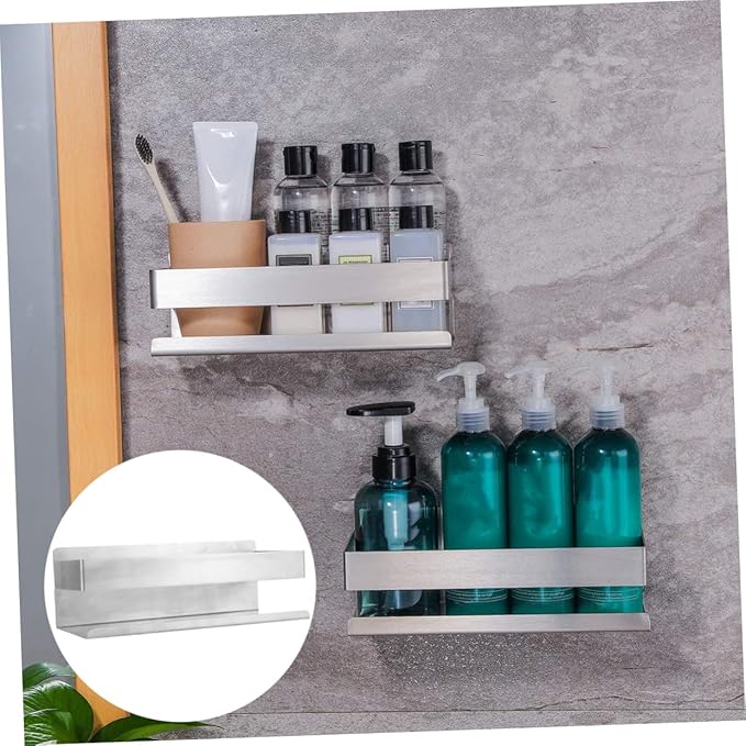 WOONEKY Bathroom Wall Shelf Toilet Shelf Bathroom Metal Kitchen Metal Wall Rack Storage Rack