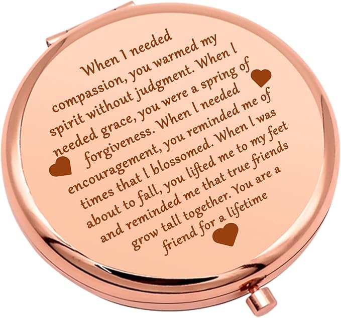 Friend Gift for Women Friendship Gifts Compact Makeup Mirror for BFF Sister Bestie Birthday Present for Friends for Girls Folding Makeup Mirror Christmas Graduation Present