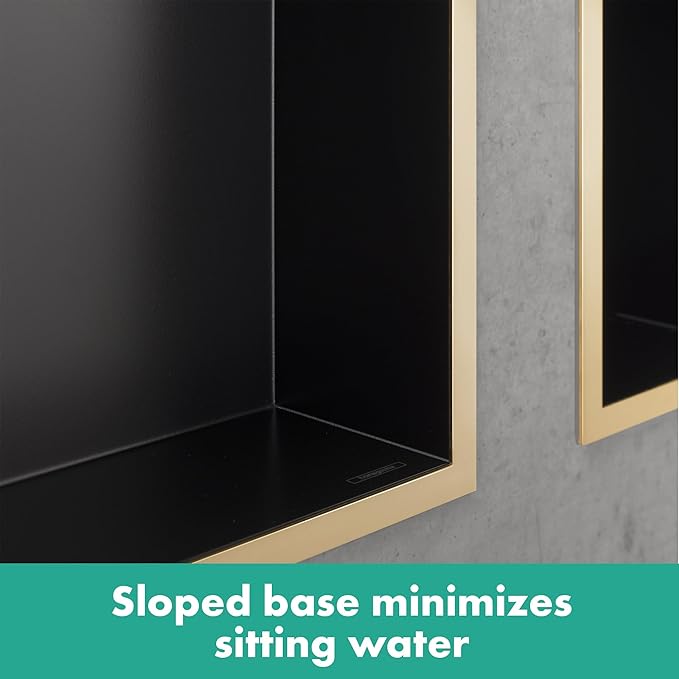 hansgrohe XtraStoris Original Recessed Wall Niche with Integrated Frame 12"x 24"x 4" in Matte Black, 56064670