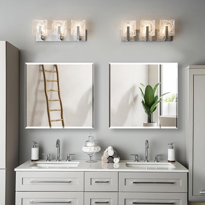 20"x20" Medicine Cabinet,HD Bathroom Mirror Cabinet with Beveled Mirror,Removeable Shelves, Recessed and Surface Mount,Frameless Bathroom Mirror with Storage