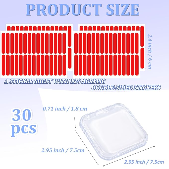 Press on Nail Box,30 Sets Display Case Artificial Nails Display Storage Box with 60 Pcs Adhesive Double Sided Tape Press On Nail Packaging for Nail Salon
