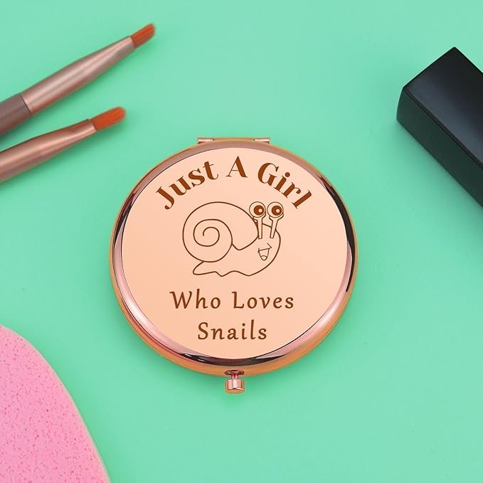 Snails Lover Gift Travel Makeup Mirror Snails Themed Gift Funny Animal Lover Present Graduation Present for Women Folding Makeup Mirror Birthday Christmas Graduation Thanksgiving