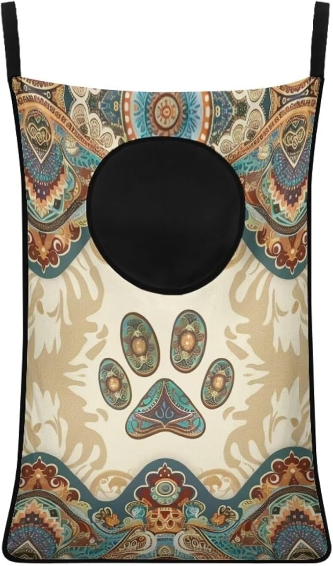 ZOUTAIRONG Tribal Paw Hanging Laundry Bag Over The Door Laundry Hamper Laundry Basket Home Storage Organizers Dirty Clothes Hamper for Bedroom for Gifts Laundry Baskets