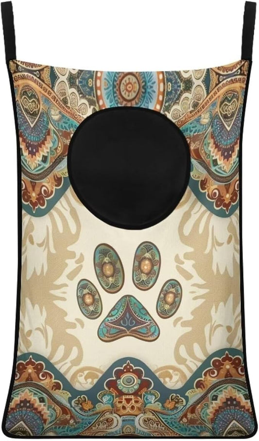 ZOUTAIRONG Tribal Paw Hanging Laundry Bag Over The Door Laundry Hamper Laundry Basket Home Storage Organizers Dirty Clothes Hamper for Bedroom for Gifts Laundry Baskets