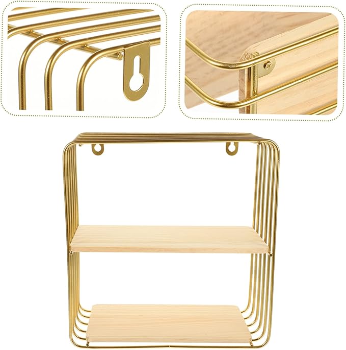 Multi-Function Toilet Storage Stand and Rustproof Bathroom Organizer Space-Saving Wall Shelf for Toiletries and Accessories Elegant Gold Finish